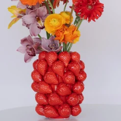 Wazon Strawberries czerwony 24cm