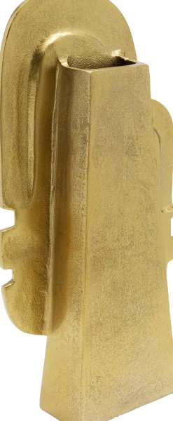Wazon z aluminium w kolorze złotym motyw twarzy 20x36 cm
