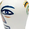 Wazon z porcelany kolorowy dwie twarze Ø21x44 cm