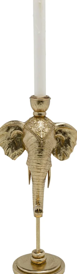 Świecznik Elephant Head 16x36 cm złoty