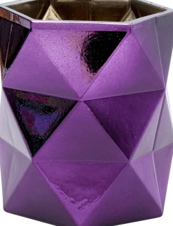 Świecznik na tealighty Rhomb 10x11 cm fioletowy