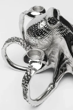 Świecznik Octopus 30x15 cm srebrny