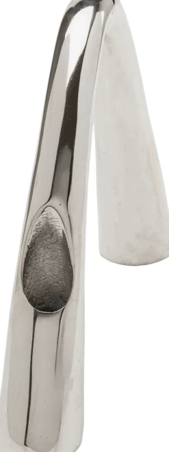 Świecznik podwójny z aluminium srebrny 28x21 cm