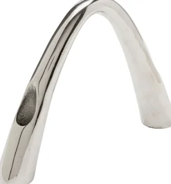 Świecznik podwójny z aluminium srebrny 28x21 cm