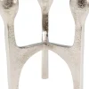 Świecznik z aluminium srebrny na 3 świece 13x15 cm