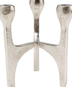 Świecznik z aluminium srebrny na 3 świece 13x15 cm