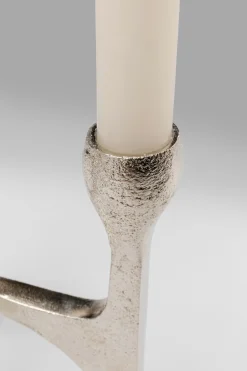 Świecznik z aluminium srebrny na 3 świece 13x15 cm