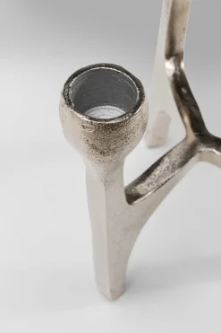 Świecznik z aluminium srebrny na 3 świece 13x15 cm