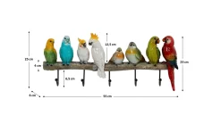 Wieszak ścienny Exotic Birds 54x24 cm kolorowy