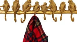 Wieszak ścienny Monkey Hook 70x22 cm złoty