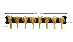 Wieszak Dog Family złoty 69cm