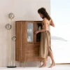 Witryna Grace 100x145 cm drewno mango - blat marmur