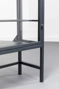 Witryna na wina loft 2-drzwiowa stal i szkło 75x180 cm