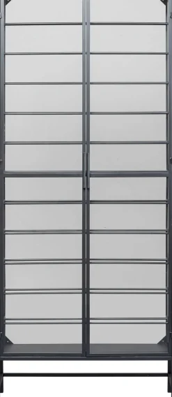 Witryna na wina loft 2-drzwiowa stal i szkło 75x180 cm