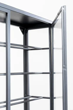 Witryna na wina loft 2-drzwiowa stal i szkło 75x180 cm
