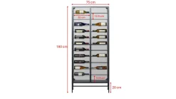 Witryna na wina loft 2-drzwiowa stal i szkło 75x180 cm