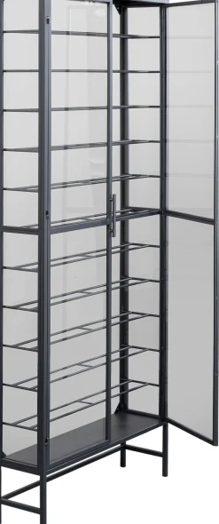 Witryna na wina loft 2-drzwiowa stal i szkło 75x180 cm