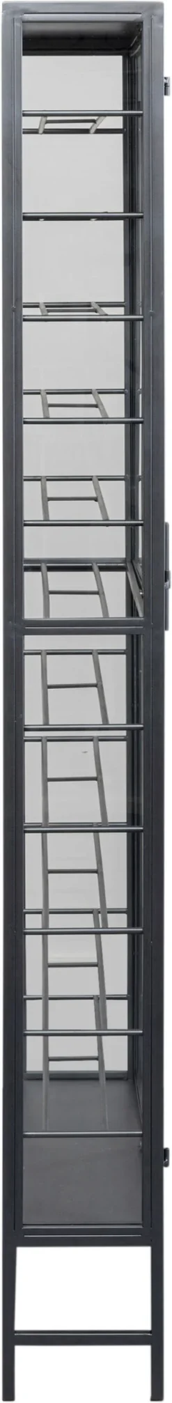 Witryna na wina loft 2-drzwiowa stal i szkło 75x180 cm