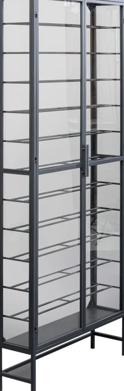 Witryna na wina loft 2-drzwiowa stal i szkło 75x180 cm