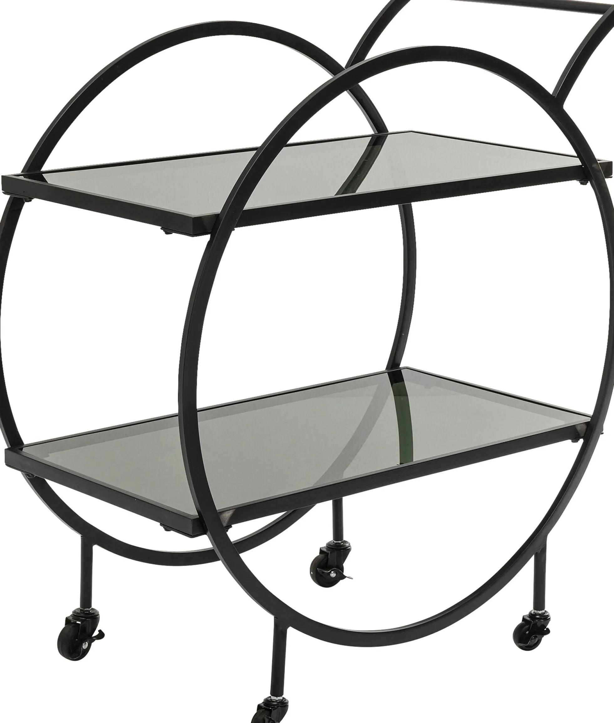 Wózek barowy Loft 74x85 cm czarny półki szklane