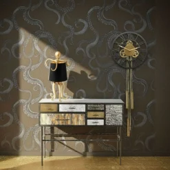 Zegar Clockwork 46x126 cm czarno-złoty
