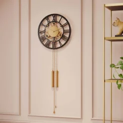 Zegar Clockwork 46x126 cm czarno-złoty