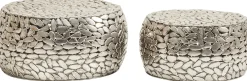 Zestaw dwóch stolików kawowych Pebbles Deluxe srebrne