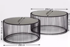 Zestaw dwóch stolików kawowych Wire czarne