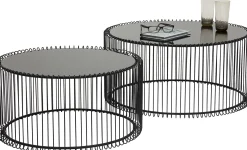 Zestaw dwóch stolików kawowych Wire czarne