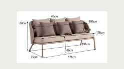 Zestaw ogrodowy Sicily kolor taupe