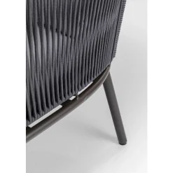 Zestaw ogrodowy szary 4-set sofa, stolik i 2 fotele